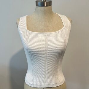ABERCROMBIE & FITCH Knit Camisole Cross Back White SIZE MEDIUM EUC